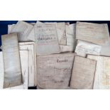 Deeds, Documents and Indentures, Somerset, 45+ vellum documents 1716-1934 all concerning Somerset