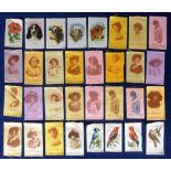 Tobacco silks, USA, ATC, selection of 63 'M' & 'L' size silks, Actresses (23), Animal Heads (4),