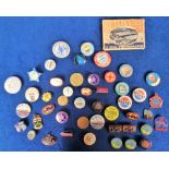 Collectables, Badges, 45+ badges to include 8 Butlins, Comrades Of The Great War, Budgie Club,