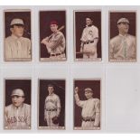 Cigarette cards, USA, ATC, Baseball Series T207, all 'Recruit' backs, 7 cards, Barger Brooklyn Nat.,