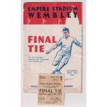 Football programme & ticket, FA Cup Final 1939, Po