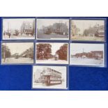 Postcards, Trams, a London Suburban tram collection of 7 RPs, with Turnpike Lane, Priory Rd Hornsey,