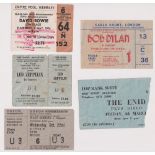 Music Concert Tickets, a collection of 9 1970's/80's music tickets, David Bowie Wembley 1976, Led