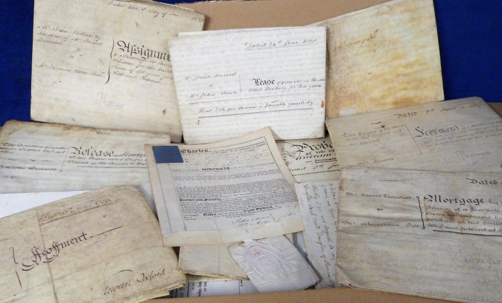 Deeds, Documents and Indentures, Oxfordshire, approx. 90 vellum and paper documents 1683-1935 all