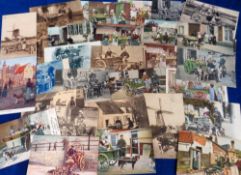 Postcards, a Dog Cart collection of 38 cards, mostly Dutch and Belgian, carts delivery milk,