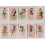 Cigarette cards, USA, Kimball, Fancy Bathers, 15 cards (all with faults, mostly fair) (15)