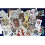Postcards, Glamour, a collection of approx. 200 cards, many colour, an attractive lot (gd)