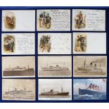 Postcards, Naval & Shipping, The British Navy, set of 6 Harry Payne illustrated postcards, nos 100-
