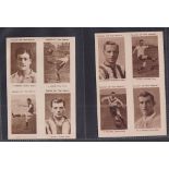 Trade cards, Boys' Magazine, Footballers & Sportsmen (set of 64 cards all on uncut sheets of 4) (