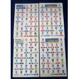 Trade cards, Thompson, ABC Chart of Football Colours, set of 4 sheets all complete with mounted