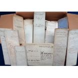 Deeds, Documents and Indentures, Staffordshire, 180+ paper and vellum documents 1778-1928 all