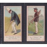Cigarette cards, Cope's, Cope's Golfers, no 11 'Golfer of the Old School' & no 14 'Firey of