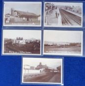 Postcards, Rail, a selection of 5 RPs published and photographed by Scribbler, inc. exterior of