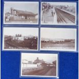 Postcards, Rail, a selection of 5 RPs published and photographed by Scribbler, inc. exterior of