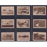 Cigarette cards, Strathmore Tobacco Co, British Aircraft, 'M' size, (set, 25 cards) (vg)