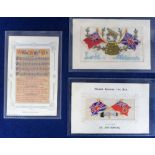 Postcards, Silks, 3 silks, inc. woven silk by Grant 'Abide with Me', a woven silk 'Hands Across