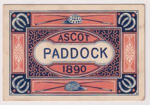 Horseracing, Royal Ascot, a rectangular card Paddo