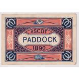 Horseracing, Royal Ascot, a rectangular card Paddo