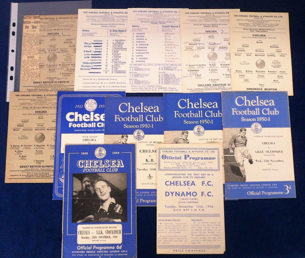 Football programmes, Chelsea home friendly program