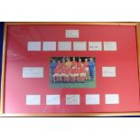Football autographs, England, World Cup 1966, a framed display with centre picture of the England