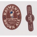 Beer labels, Rayments, Pelham Brewery, Brown Ale label with stopper label (vg) (2)