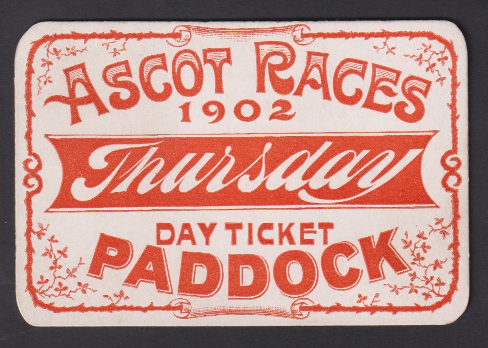 Horseracing, Royal Ascot, a rectangular card Paddo