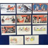 Postcards, Boer War, Anti-British Comedy, Theatre de la Guerre (3), N.J. Boon (3), Julio (4), UB (