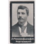 Cigarette card, St. Petersburg Cigarette Co, Footballers, type card, 'Fraser, N. United' (Newcastle)