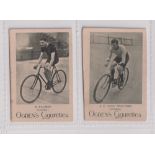 Cigarette cards, Ogden's, Cricketers & Sportsman, Cyclists, two cards, R. Palmer (London) & A.E. '