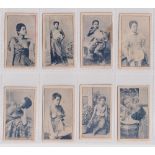 Cigarette cards, Japan, Minano & Co, Siamese Beauties, 8 cards, mixed backs (fair) (8)