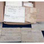 Deeds, Documents and Indentures, West Yorkshire, approx. 50 vellum documents 1763-1902 all