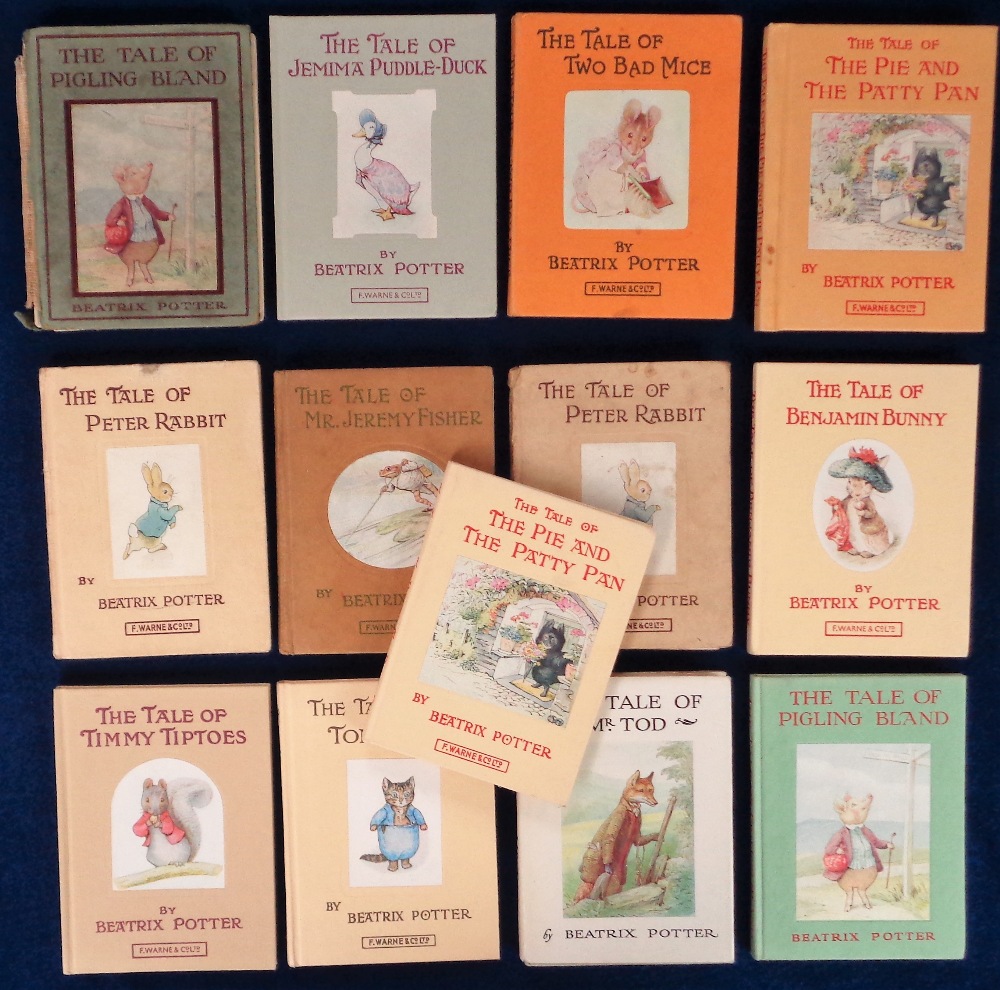 Children's Books, 13 Beatrix Potter books to include the titles The Tale of Mr. Tod, The Tale Of
