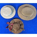 Collectables, Straw Hats, 2 giveaway advertising s