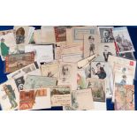 Postcards, Early Cards and Famous People, various early world cards together with approx. 50 cards