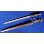 Militaria, 1917 Remington Sword Bayonet for the Model 1917 30-06 Rifle. Complete in leather