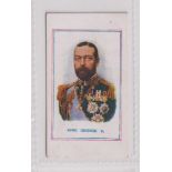 Cigarette card, G. Prudhoe, Army Pictures, Cartoons etc, type card, King George V (gd) (1)