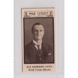 Cigarette card, Wilson & Co, War Portraits, type card, no 4 Sir Edward Grey (gd) (1)