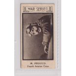 Cigarette card, J. Lomax Cockayne, War Portraits, type card, no 45 M. Pegoud (gd) (1)