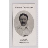 Cigarette card, Taddy, County Cricketers, Derbyshire, type card, Carlin (vg) (1)