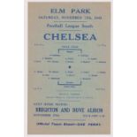 Football programme, Reading v Chelsea, 13 November