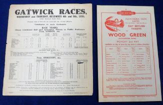 Horseracing / Railways, two railway flyers each fo