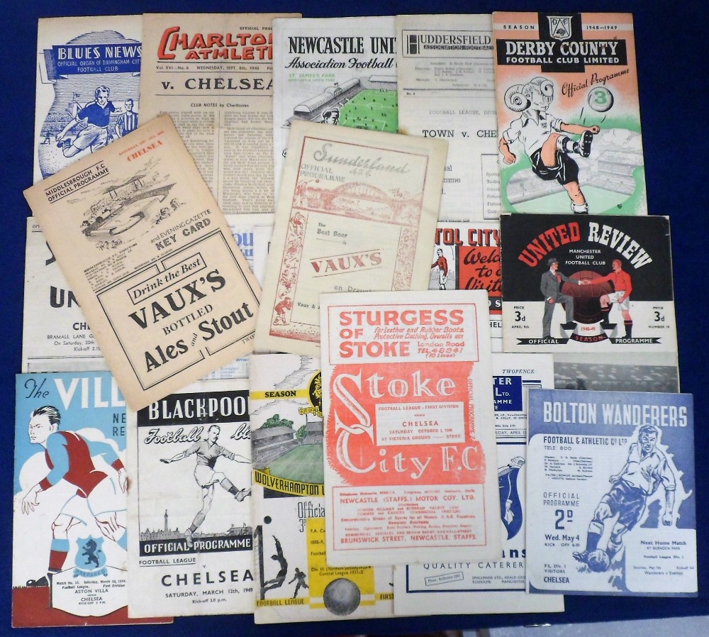 Football programmes, Chelsea aways, 1948/9, 19 pro