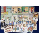 Postcards, a mixed subject selection of cards inc. 9 cards advertising Ripolin paint illustrated