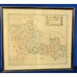 Maps, a selection of 3 framed and glazed early maps of the UK and Africa. Includes coloured map of
