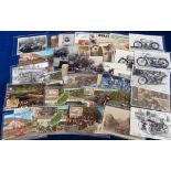 Postcards, Transport, a mixed age selection of approx. 41 cards of motor cycles, with RPs, Isle of