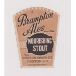 Beer label, Brampton Brewery Co Ltd, Chesterfield, Nourishing Stout, shaped label, 83mm high (gen