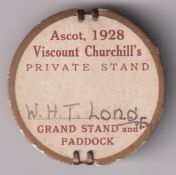 Horseracing, Royal Ascot, a circular badge for Vis