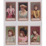 Cigarette cards, Canada, Chas. J. Mitchell, Actresses FROGA, back in green, six cards, Miss