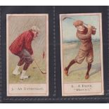 Cigarette cards, Cope's, Cope's Golfers, no 5 'An Enthusiast' & no 6 'A Drive' (very sl foxing,