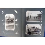 Transportation, Photographs, an album containing 105+ postcard sized b/w photos of municipal trams